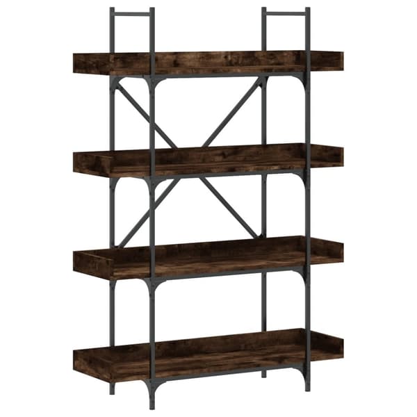 vidaXL bogreol med 4 hylder 100x33x145,5 cm konstrueret træ røget eg