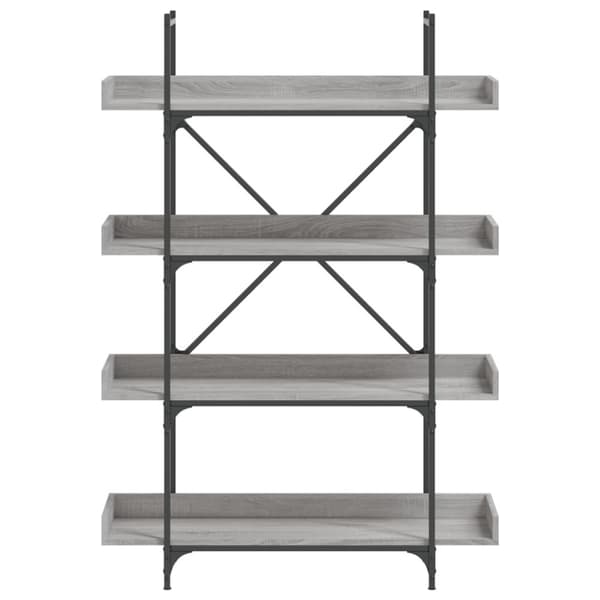 vidaXL bogreol 100x33x145,5 cm 4 hylder konstrueret træ grå sonoma-eg