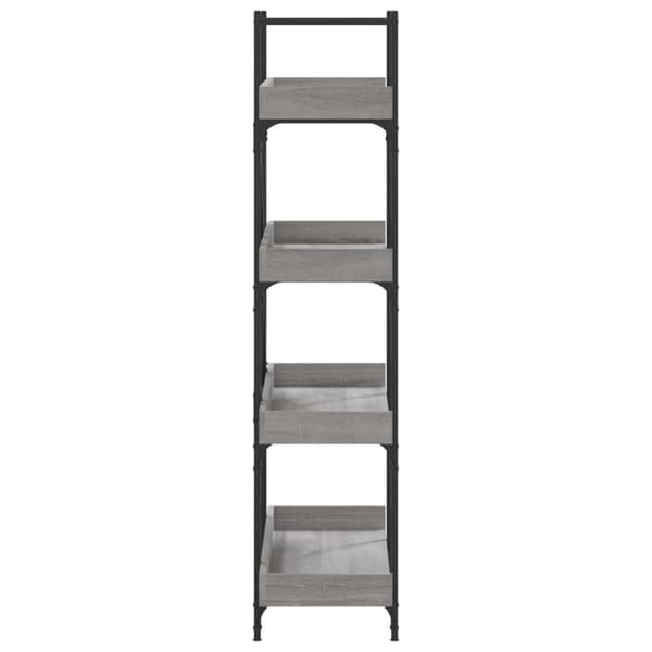 vidaXL bogreol 100x33x145,5 cm 4 hylder konstrueret træ grå sonoma-eg