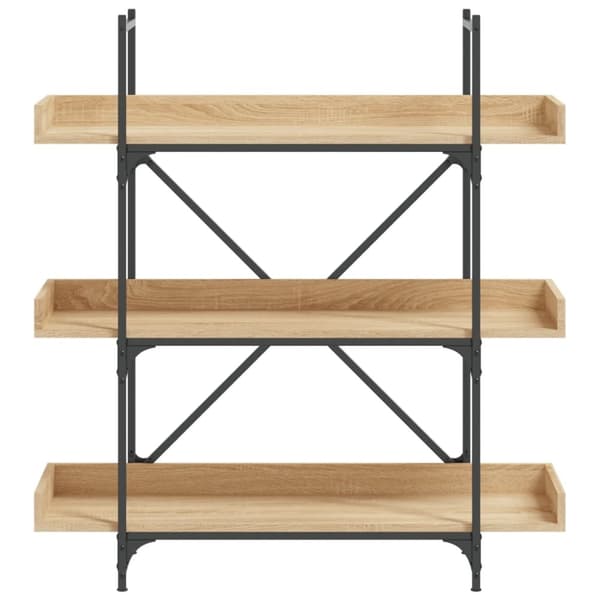 vidaXL bogreol med 3 hylder 100x33x108,5 cm konstrueret træ sonoma-eg