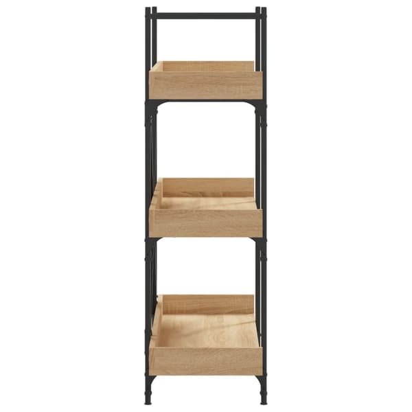 vidaXL bogreol med 3 hylder 100x33x108,5 cm konstrueret træ sonoma-eg