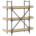 Miniatyrbillede 5 af 10: vidaXL bogreol med 3 hylder 100x33x108,5 cm konstrueret træ sonoma-eg