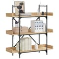 Miniatyrbillede 10 af 10: vidaXL bogreol med 3 hylder 100x33x108,5 cm konstrueret træ sonoma-eg
