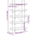 Miniatyrbild 8 av 10: vidaXL Bokhylla 5 hyllplan svart 100x33x180,5 cm konstruerat trä