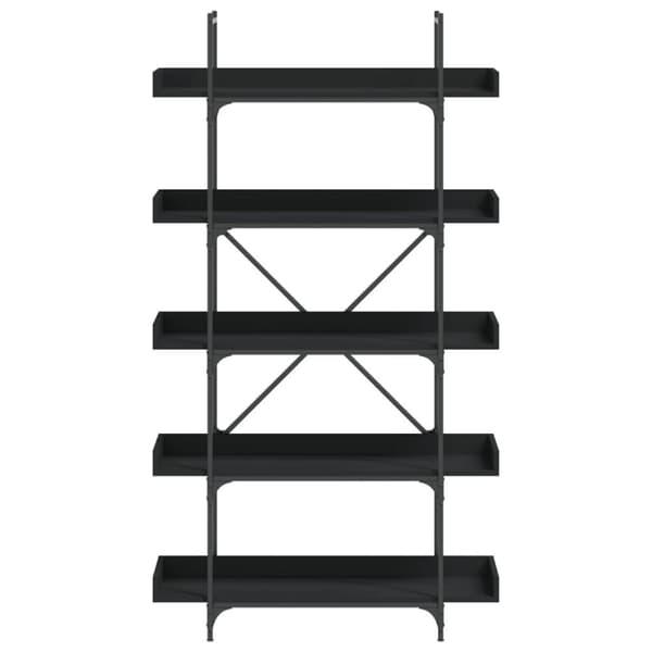 vidaXL bogreol med 5 hylder 100x33x180,5 cm konstrueret træ sort