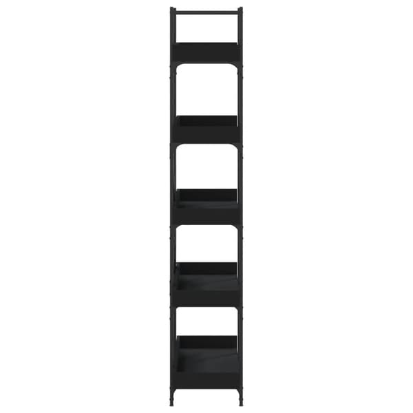 vidaXL bogreol med 5 hylder 100x33x180,5 cm konstrueret træ sort