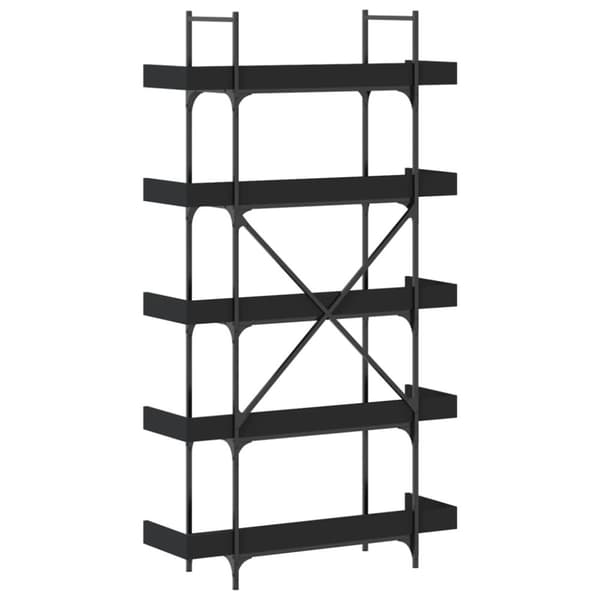 vidaXL bogreol med 5 hylder 100x33x180,5 cm konstrueret træ sort