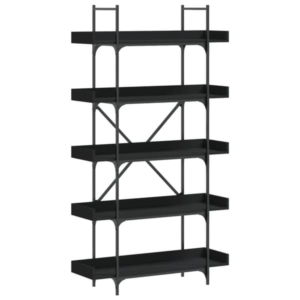 vidaXL bogreol med 5 hylder 100x33x180,5 cm konstrueret træ sort