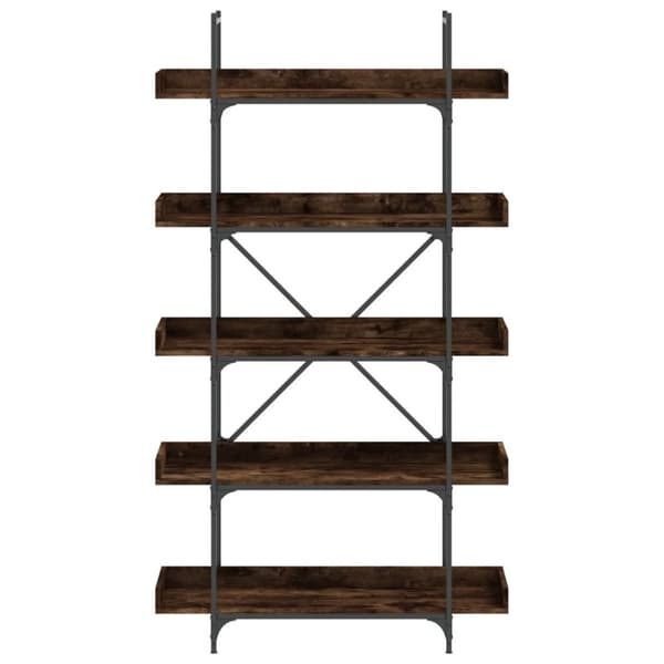 vidaXL bogreol 100x33x180,5 cm 5 hylder konstrueret træ røget eg