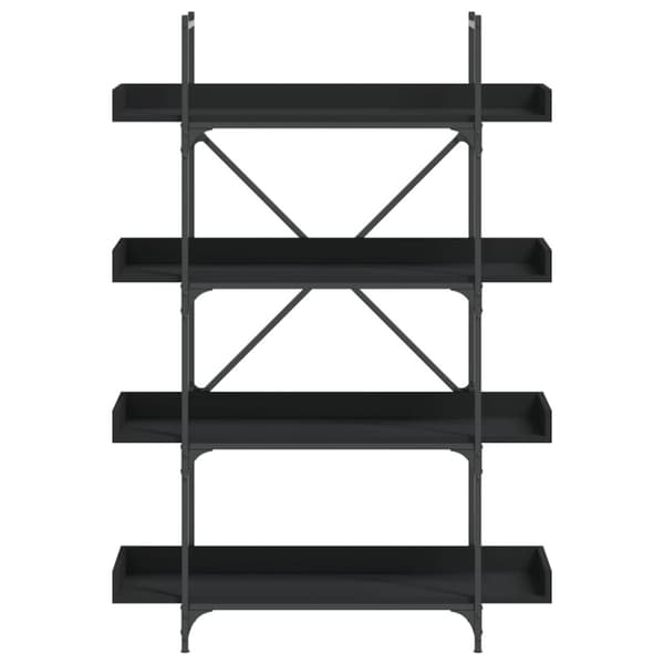 vidaXL bogreol med 4 hylder 100x33x108,5 cm konstrueret træ sort