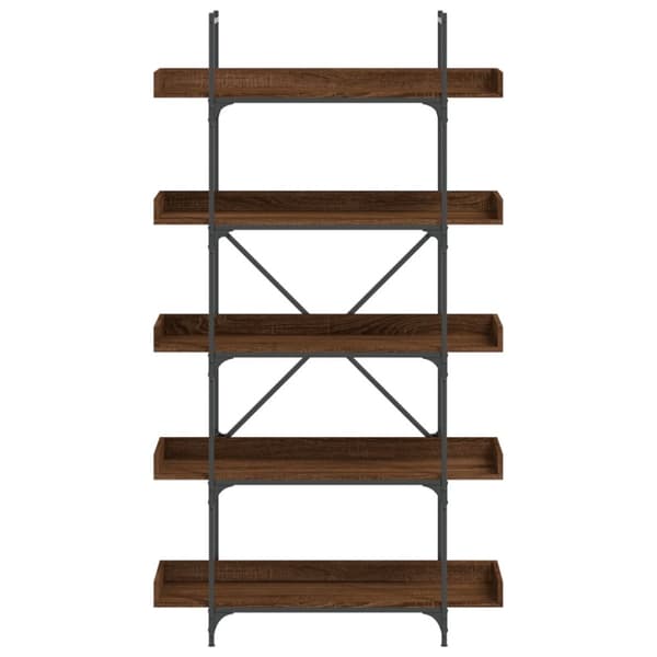 vidaXL bogreol 100x33x180,5 cm 5 hylder konstrueret træ brunt eg