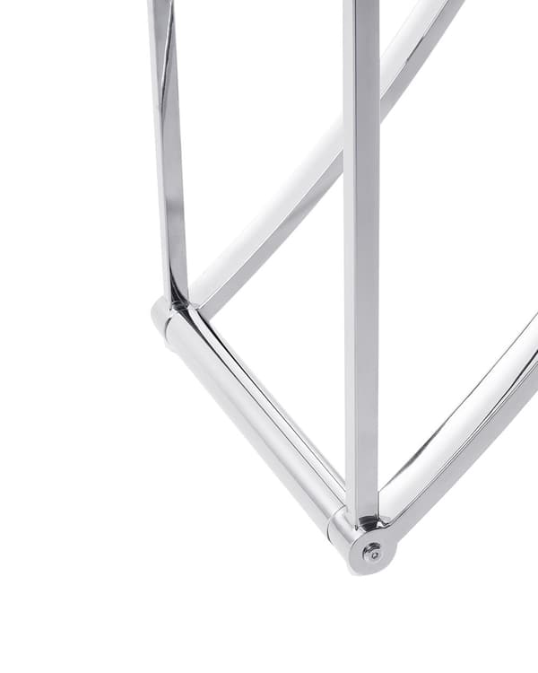 Bogreol sølv klar 175 cm rustfrit stål hærdet glas 4 hylder glamour