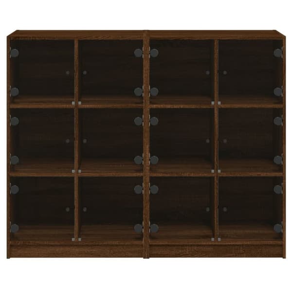 vidaXL bogreol med låger 136x37x109 cm konstrueret træ brunt eg