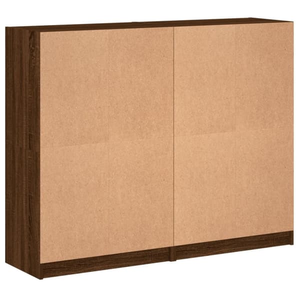 vidaXL bogreol med låger 136x37x109 cm konstrueret træ brunt eg