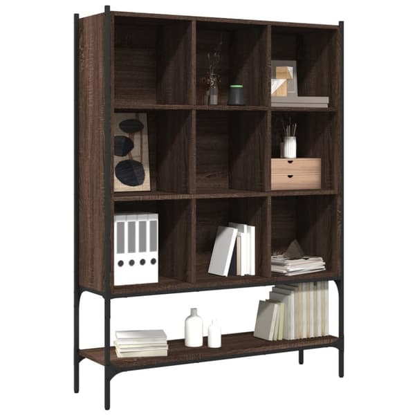 vidaXL bogreol 102x30x141,5 cm konstrueret træ brun egetræsfarve
