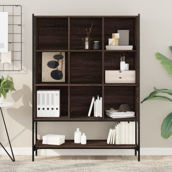 vidaXL bogreol 102x30x141,5 cm konstrueret træ brun egetræsfarve