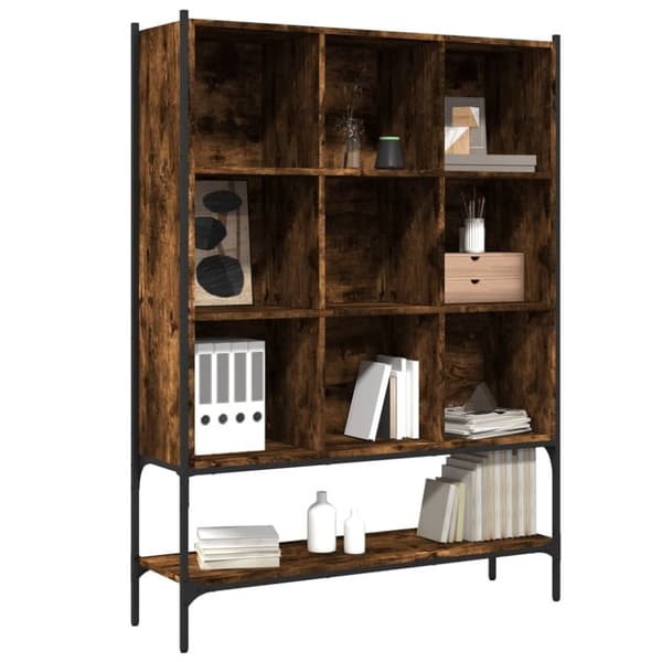 vidaXL bogreol 102x30x141,5 cm konstrueret træ røget egetræsfarve