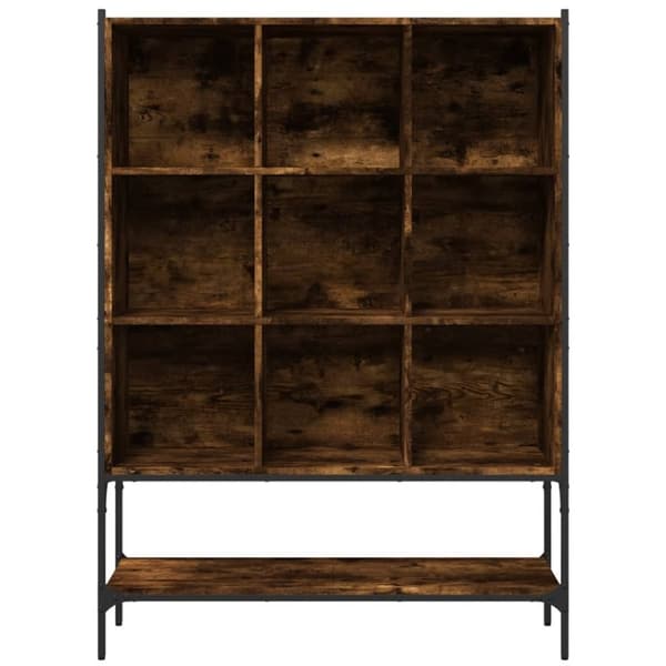 vidaXL bogreol 102x30x141,5 cm konstrueret træ røget egetræsfarve