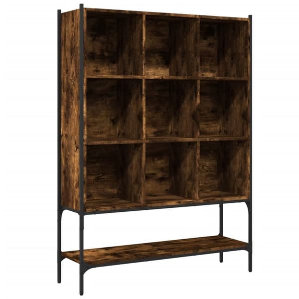 vidaXL bogreol 102x30x141,5 cm konstrueret træ røget egetræsfarve