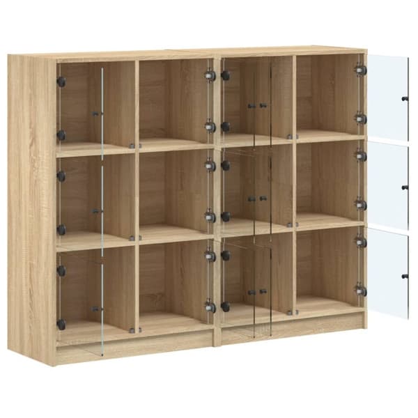 vidaXL Bokhylla med dörrar sonoma-ek 136x37x109 cm konstruerat trä