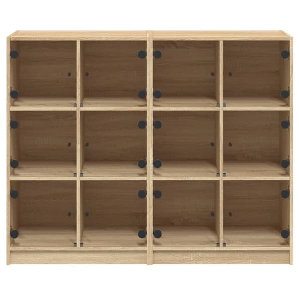 vidaXL Bokhylla med dörrar sonoma-ek 136x37x109 cm konstruerat trä