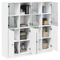 Miniatyrbillede 3 af 11: vidaXL bogreol med låger 136x37x142 cm konstrueret træ hvid