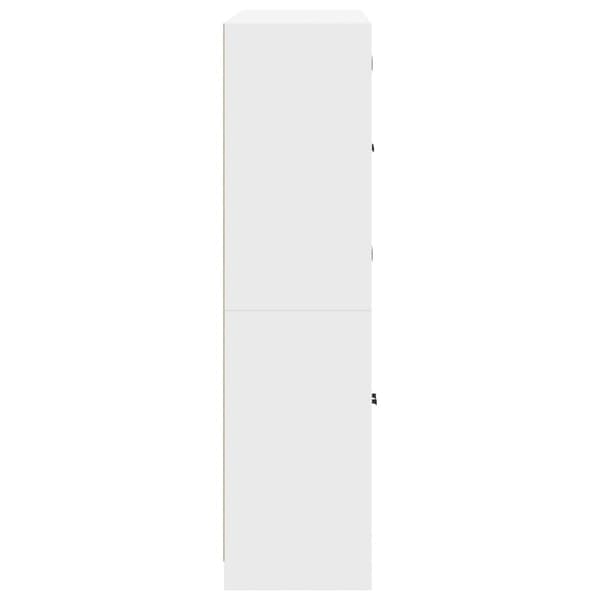 vidaXL bogreol med låger 136x37x142 cm konstrueret træ hvid