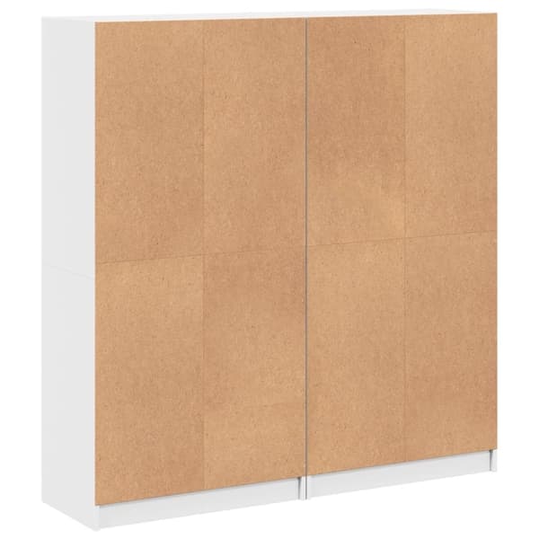 vidaXL bogreol med låger 136x37x142 cm konstrueret træ hvid