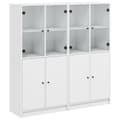 Miniatyrbillede 1 af 11: vidaXL bogreol med låger 136x37x142 cm konstrueret træ hvid