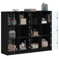 Miniatyrbillede 3 af 11: vidaXL bogreol med låger 136x37x109 cm konstrueret træ sort