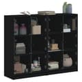 Miniatyrbillede 4 af 11: vidaXL bogreol med låger 136x37x109 cm konstrueret træ sort