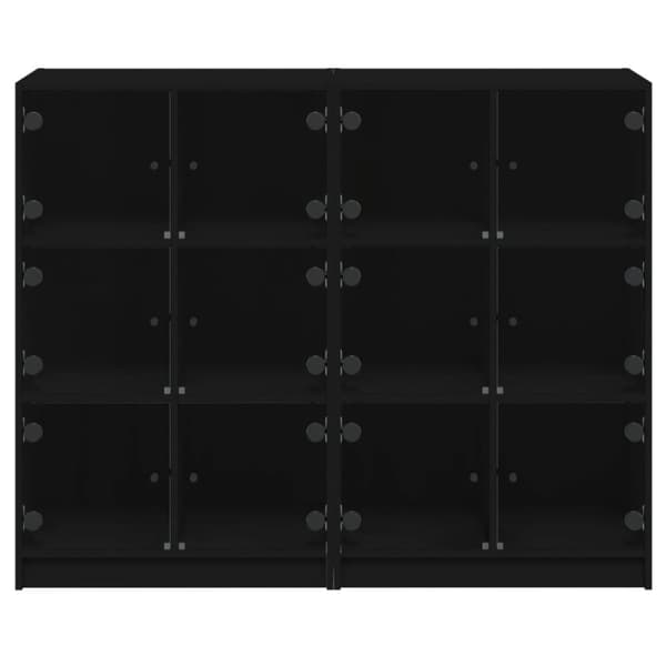vidaXL bogreol med låger 136x37x109 cm konstrueret træ sort