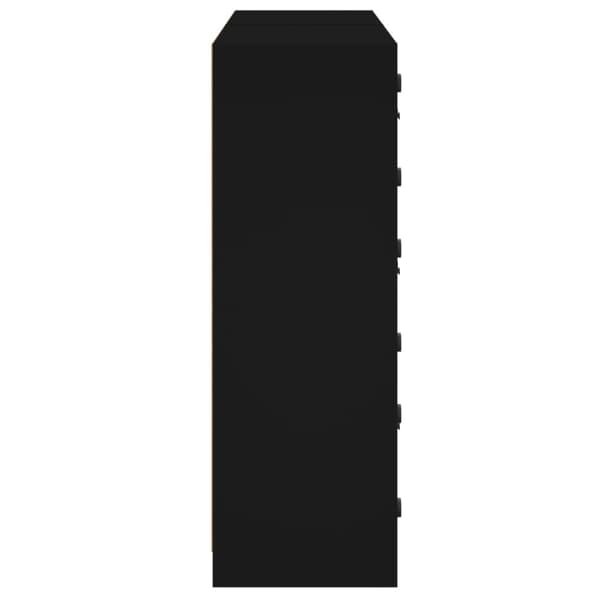 vidaXL bogreol med låger 136x37x109 cm konstrueret træ sort