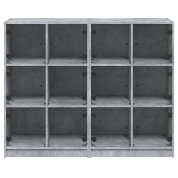 vidaXL bogreol med låger 136x37x109 cm konstrueret træ betongrå