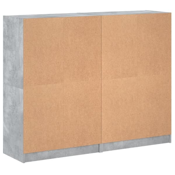 vidaXL bogreol med låger 136x37x109 cm konstrueret træ betongrå