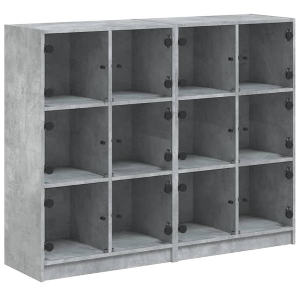vidaXL bogreol med låger 136x37x109 cm konstrueret træ betongrå