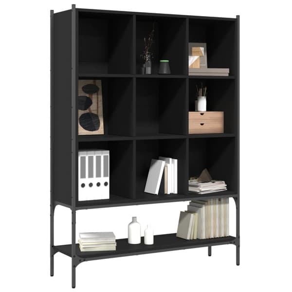 vidaXL bogreol 102x30x141,5 cm konstrueret træ sort