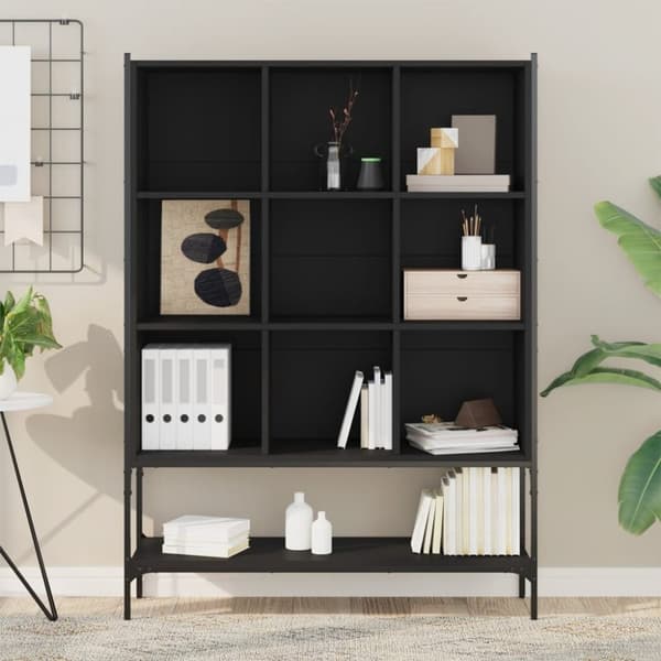 vidaXL bogreol 102x30x141,5 cm konstrueret træ sort