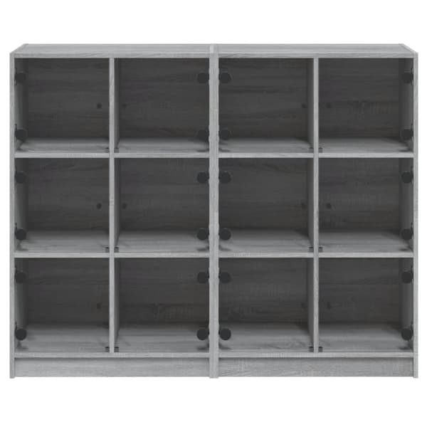 vidaXL bogreol med låger 136x37x109 cm konstrueret træ grå sonoma