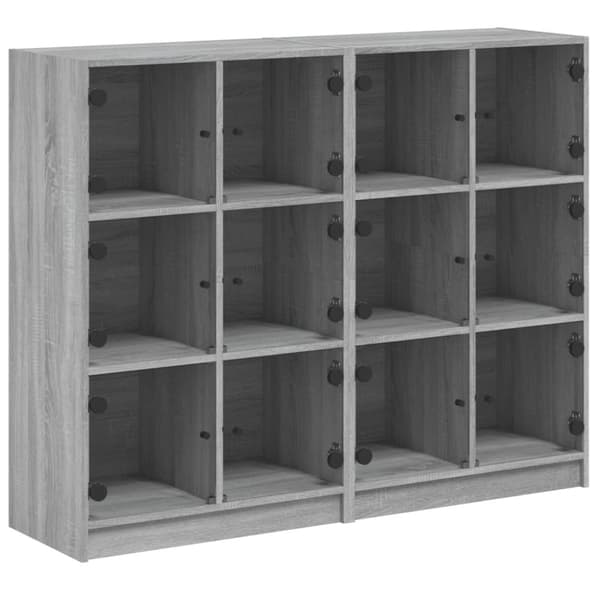 vidaXL bogreol med låger 136x37x109 cm konstrueret træ grå sonoma