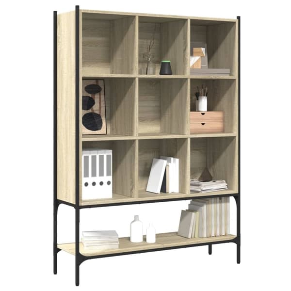 vidaXL bogreol 102x30x141,5 cm konstrueret træ sonoma-eg