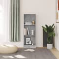 Miniatyrbillede 3 af 7: bogreol med 3 hylder 40x24x109 cm konstrueret træ betongrå