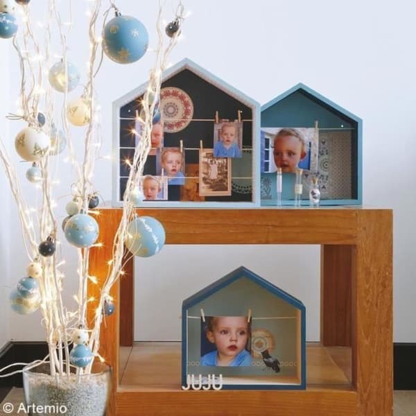 Hyllor - ARTEMIO - Set med 3 trähushyllor - Modernt - Design - Vit