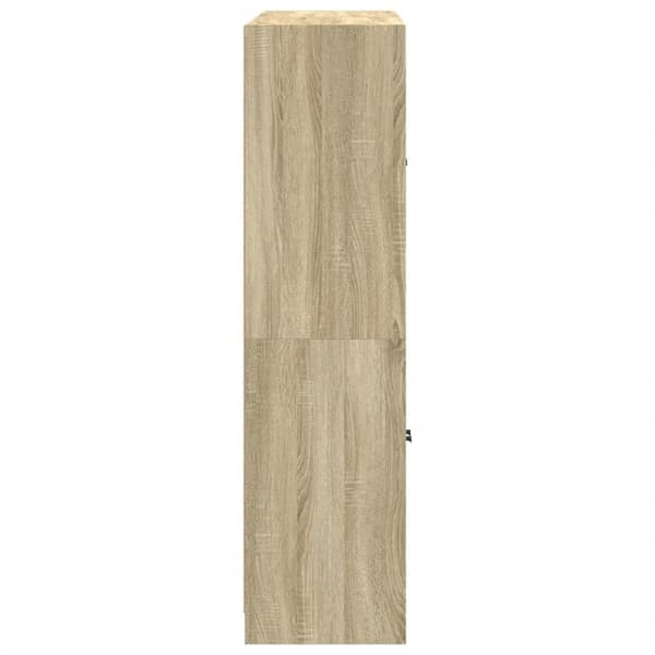vidaXL bogreol med låger 136x37x142 cm konstrueret træ sonoma-eg