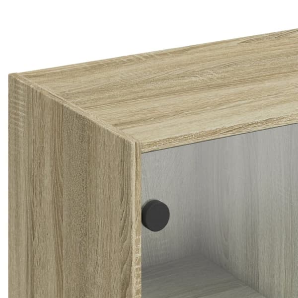 vidaXL bogreol med låger 136x37x142 cm konstrueret træ sonoma-eg