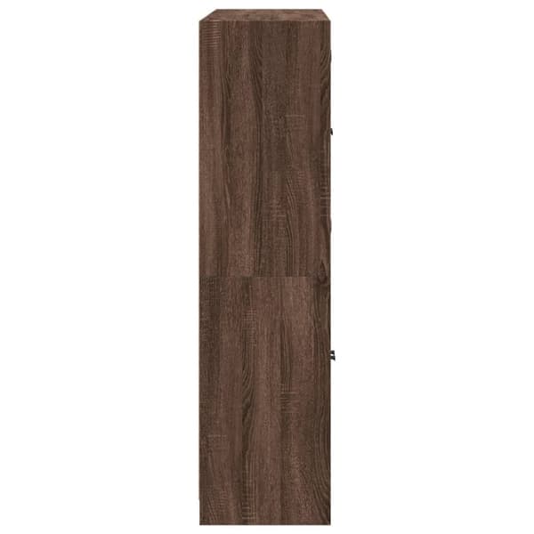 vidaXL bogreol med låger 136x37x142 cm konstrueret træ brunt eg