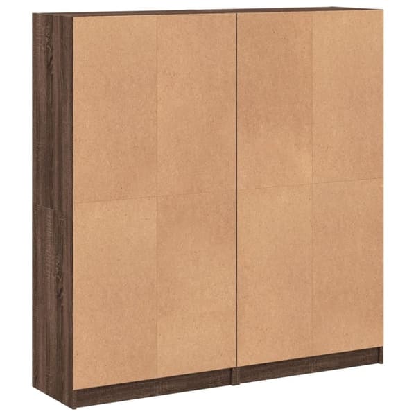 vidaXL bogreol med låger 136x37x142 cm konstrueret træ brunt eg