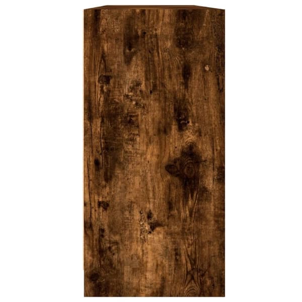 vidaXL bogreol med låger 204x37x75 cm konstrueret træ røget egetræ