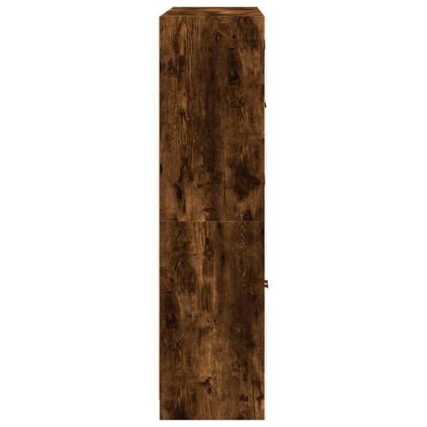 vidaXL Bokhylla med dörrar rökfärgad ek 136x37x142 cm konstruerat trä
