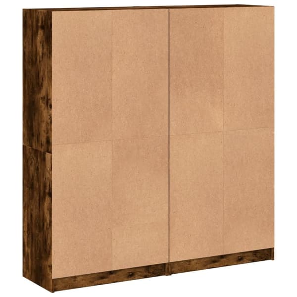 vidaXL Bokhylla med dörrar rökfärgad ek 136x37x142 cm konstruerat trä